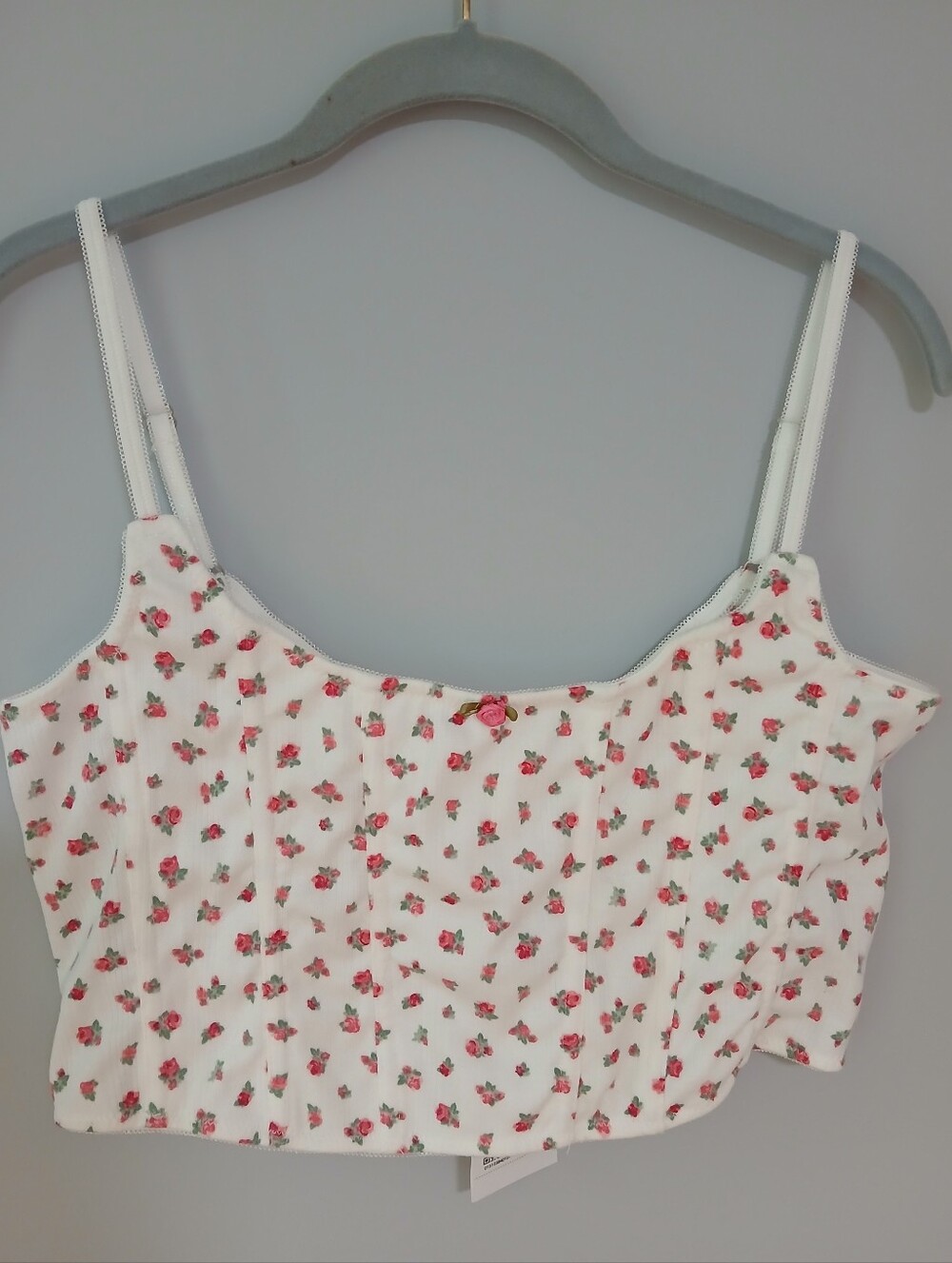 Forever 21 Floral Crop Top Bustier With Boning L
